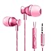 Produktbild 3,5 mm verkabelt Kopfhörer mit Mikrofon, mamum 3,5 mm In-Ohr Stereo Kopfhörer Headset Super Bass Musik Metall Kopfhörer in-Ear Einheitsgröße rose gold