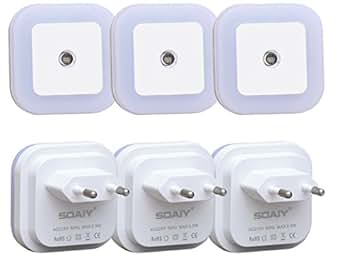 [neue Version] SOAIY 6 Stück LED Nachtlicht 0,2W energiesparend