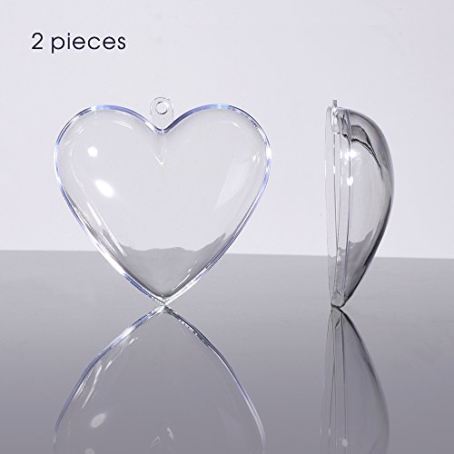 Outus Bad Bombe Form Box Befüllbar Ornamente Herzform für DIY Hochzeit Party, Plastik, 5 Paare - 5