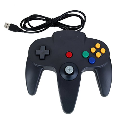Preisvergleich Produktbild MagiDeal Wired USB Gamepad Controller Für Nintendo 64 N64 Pc Mac Schwarz