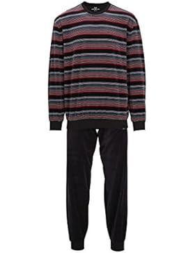 GÖTZBURG Herren Pyjama rot quergestreift 1er Pack