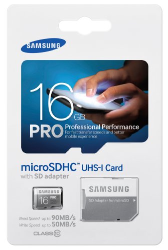 Samsung Memory 16GB PRO MicroSDHC UHS-I Grade 1 Class 10 Speicherkarte Memory Card (bis zu 90MB/s Transfergeschwindigkeit) mit SD Adapter - 4