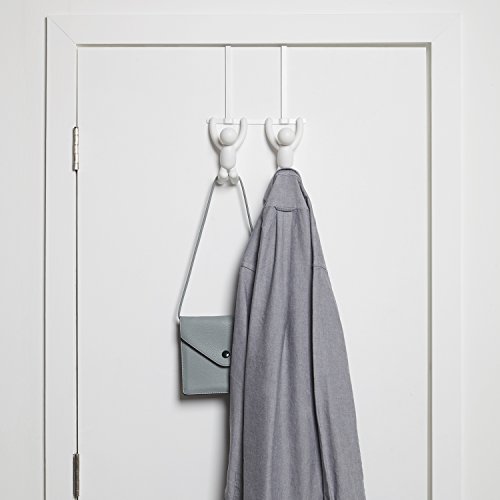 Umbra 1004260-660 Buddy Türgarderobe mit Doppelhaken, Plastik, weiß, 21,59 x 6,35 x 31,75 cm - 3