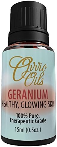 Geranium Essential Oil By Ovvio Oils | Essential Oil For Healthy, Glowing Skin | Natural Holistic Aromatherapy | Premium Therapeutic Grade 100% Pure Undiluted Essential Oil From Egypt | Large 15ml