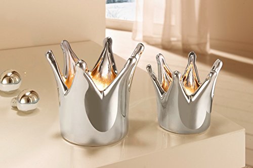 2er TEELICHTHALTER "Krone" PORZELLAN KERZENHALTER KERZENSTÄNDER WINDLICHTHALTER WINDLICHTSTÄNDER WINDLICHT DEKO