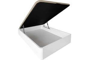 Duérmete Online - Canapé Abatible Extra Reforzado Gran Capacidad con Tapa Transpirable, Esquinas Redondeadas, 150 x 200, Blanco