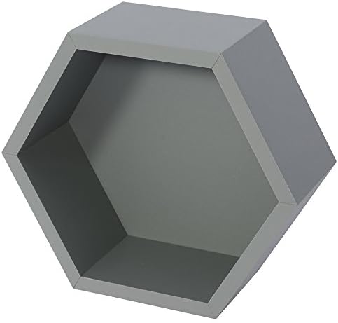 B. organised Fetim Wall Shelf Hexagonal 1 Item Grey 1190460