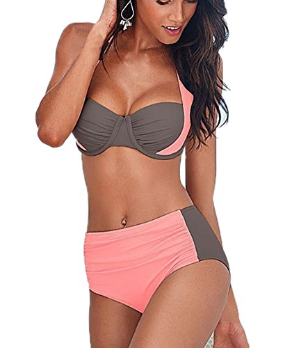 YaoDgFa Sexy Strand Damen Bikini Set Push Up Bademode Badeanzüge Bikinis für Frauen Mädchen Bandeau Zweiteilig Neckholder