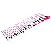 Set of 24 Make up Brushes - Synthetic Hair, Aluminium Ferrule, Natural Wood Handle - Pink Leather Bag [version:x8.9] by DELIAWINTERFEL