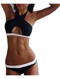 LANDFOX Mujeres Push-Up acolchado Bra Beach Bikini Swimsuit traje conjunto