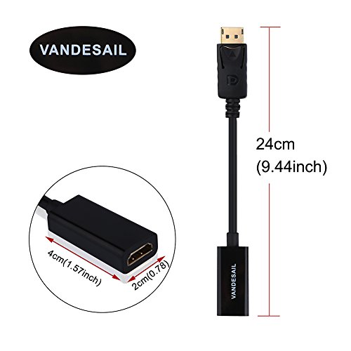 DisplayPort to Hdmi Kabel, VANDESAIL® DP to Hdmi Kabel mit Vergoldeten Stecker für Apple Mac / PC / Notebook/ Monitor/ Grafikkarte (HDMI, displayport) - 2