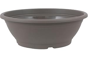 MePla Bac à plantes avec trou au fond Ø 50 cm, taupe, résistant aux intempéries en plastique résistant aux UV