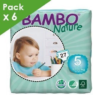 BAMBO NATURE JUNIOR 5 - Baby from 12 to 22 kg - Box of 162 diapers