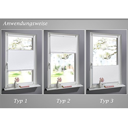Augou Doppelrollo 90x130cm Vorhänge Duo Rollo Plissee Blickdicht Klemmfix Duorollo Verdunklungsrollos mit Klemmträgern ohne Bohren am Fensterflügel 100% Polyester für Fenster Tür (Weiß) - 5