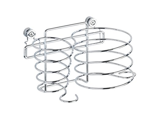 WENKO 22220100 Haartrocknerhalter und Glätteisenhalter Classic, Stahl, 20 x 12 x 12 cm, Chrom - 2