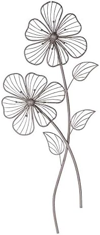 Siena Garden Lilie Wall Art, Rusty Metal, Diameter 34x6x74 cm, Brown