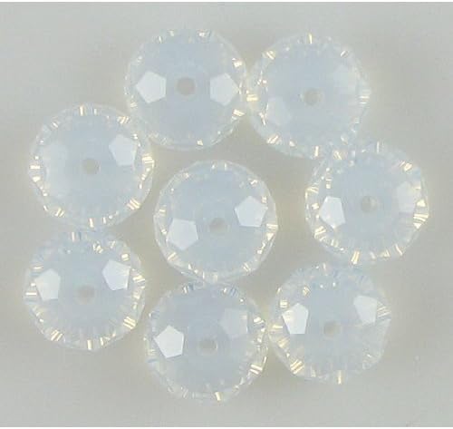 Beading Station 20-Piece Moonlite Opal Faceted Crystal Rondelle Beads, 10mm by Beading Station