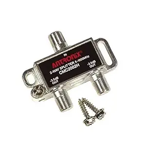 Cable Modem & MOCA Premium Coaxial 2-way Splitter ideal for Bidirectional RG-6 RG-59 Communications