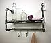 Produktbild Generic Wandgarderobe/Wandregal für Badezimmer, Industrie, Vintage, für Badezimmer, Rohrleitungen, Wandmontage, mit Ablage
