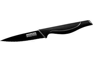 Nirosta Coltello cucina seghettato, Linea Wave in acciaio inossidabile con rivestimento antiaderente nero 11cm