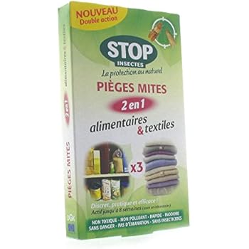 DGK STOP INSECTES PIEGES Mites 2 en 1 Alimentaire ET Textile - Lot DE 2 ...