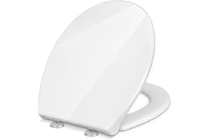 YOTOREE Tapa WC en Forma de O, Asiento de Inodoro de Cierre Suave, Tapa Inodoro con Liberación Rápida, Tapadera WC con Bisagras Ajustables, Tapa Vater Urea-formaldehído con Soporte de 200KG, Bianco