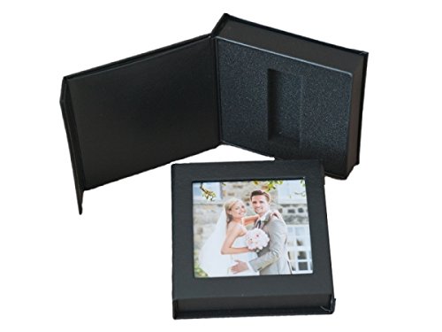 USB-Box mit Bildfenster. Kunstleder Schwarz. Ohne USB-Stick - 2