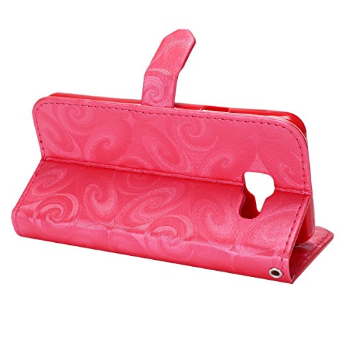 Etsue Leder Handyhülle für Samsung Galaxy A3(2016) Ledertasche Schutzhülle, Lusting Kreativ Shiny Glanz Sparkle Glitzer fließend Treibsand Liebe Herz Muster Elegant Luxus Leder Flip Case Wallet Tasche Cover Magnetverschluss Abdeckung Standfunktion Schutz Etui Schale für Samsung Galaxy A3(2016) + 1x Glitzer Staub Stecker + 1x Blau Eingabestift-Rose+Rot - 4