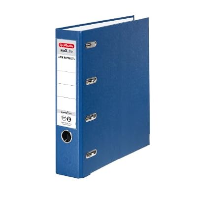 Herlitz 10842276 Classeur 4 anneaux maX.file protect A4 en carton FSC (Bleu) (Import Allemagne)