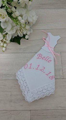 Personalised Embroidered Wedding Dress Handkerchief Bride Bridesmaid Gift Present