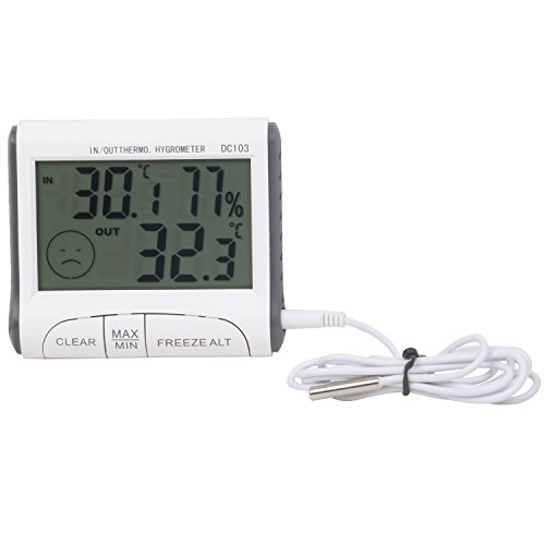 TRIXES digitales LCD Innen-Aussen-Thermometer und Hygrometer für Zuhause oder Gewächshaus - 8