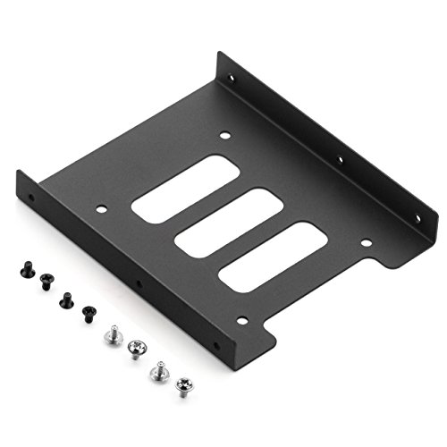 deleyCON Einbaurahmen für 2,5″ Festplatten / SSD’s auf 3,5″ Adapter Wechselrahmen Mounting Frame Halterung Schienen inkl. Schrauben SATA Kabel und Stromadapter - 2