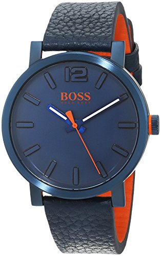 Hugo Boss Orange Homme Analogique Classique Quartz Montres bracelet avec bracelet en Cuir - 1550039