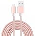 Produktbild Rivero (Rose Gold) Anti Tangle Micro USB Reversible Nylon Geflochtene High Speed Aufladen und zur Daten Syncing-Kabel 2 Meter Länge für Sony Xperia X Compact kompatible Übertragungs