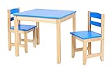 ts-ideen Juego de mesa y dos sillas para niños azul