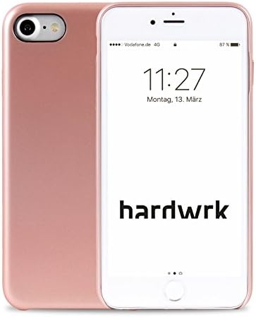 hardwrk Premium Silicone Case for Apple iPhone 7 and 8 - rose gold Protective Hard Skin Shell Cover with Soft Touch - Supports Qi Wireless Charging - rose-gold