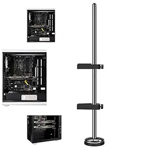 upHere Graphics Card GPU Brace Support Video Card Sag Holder/Holster Bracket, Anodized Aerospace Aluminum, Single or Dual Slot Cards Black (G205)