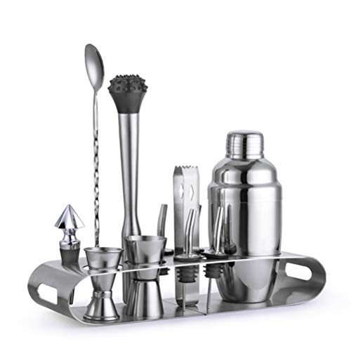 Cooko 201-988-910 - Kit de 12 piezas de acero inoxidable incxiable para cócteles (550 ml, incluye accesorios para coctelería)