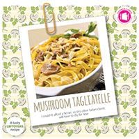 Eatings Cards: Creamy Mushroom Tagliatelle - Recipe Greetings Card