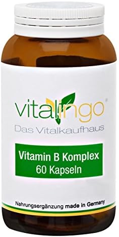 Vitamin B Complex Capsules – Hochdosiert by Vitalingo – with Vitamin B2, Vitamin B1, Vitamin B6, Folic Acid, Biotin and Vitamin B12 | Jacket Methyl Cellulose (Vegicaps for Vegetarians)