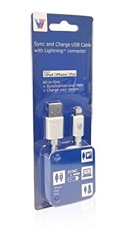 V7 Ladekabel, Lightning USB Kabel, Apple zertifiziert für Apple iPhone 5/5s/5c/6/6 plus + iOS 8, iPad 4, iPad mini, iPod nano 7, iPod 5G ( 1m) schwarz - 3