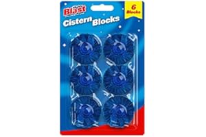 The Home Fusion Company Ensemble de 6 Chasse D'Eau Blocs Bleu Propre et Fraîcheur Tue Bactéries