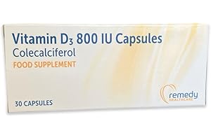 REMEDY HEALTHCARE Vitamin D 800IU | Colecalciferol Capsules | 30 Capsules