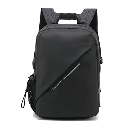 hxss resistente al agua mochila para portátil a prueba de golpes impermeable para senderismo viajes 15,6 pulgadas - Color Gris/Negro negro 15.6inch
