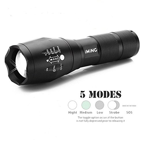 iMing Super Helle LED Taschenlampe Standard Fackel Tactical Handheld Taschenlampen für Camping Outdoor (2er Pack) - 4