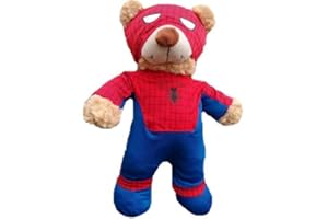 SPLODGE TEDDY PARTIES Ready Dressed Teddy Bear Toy Gift - Brown Bear wearing Superhero Spider Bear - 16 inch/40cm