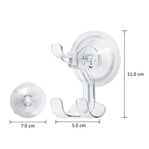 GlobaLink® durchsichtige stark sorgkräfte saugnapf dopplten Haken[Aufhänger mit starker Saugkraft, hohe Tragfähigkeit] leichter, großer Wandhaken für Ihr Badzimmer,Küche usw. [ 4 Stücke ] - 2