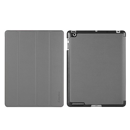 EasyAcc GOLD iPad 4 Hülle Schutzhülle Etui Tasche für Apple iPad 2/3/4 Smart Case Cover mit eingebautem Magnet für Einschlaf/Aufwach – Grau - 8