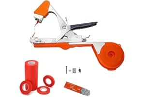 FRILLA Pflanzenbindemaschine Bindezange für Pflanzen mit Klinge, Feder, 125 m Rollen Klebeband und 1000 Heftklammern Schachtel Heftklammern und 4 Bandrollen | PLANTBRAND