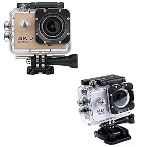 Squaircle 4K Action Camera, Dual 2 Inch LCD Screen 16 MP Image Sensor 170 Wide-Angle Lens Sports Camera with Action Camera 1080P 16MP Sports Camera Full HD 2.0 Inch Action Camera